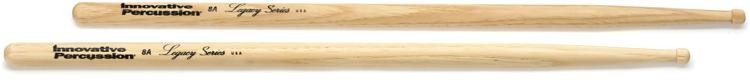 Innovative Percussion Legacy Series Hickory Drumsticks - 8A - Small Barrel Bead