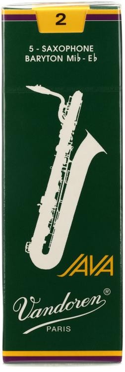 Vandoren Sr342 - Java Green Baritone Saxophone Reeds - 2.0 (5-Pack)
