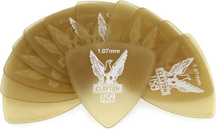 Clayton Ultem Rounded Triangle Picks 12-Pack 1.07Mm