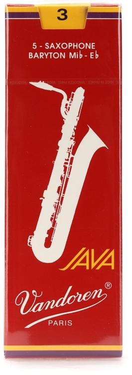 New  Vandoren Sr343r - Java Red Baritone Saxophone Reeds - 3.0 (5-Pack)