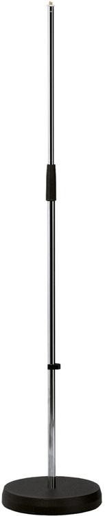 K&M 26000 Straight Microphone Stand With Heavy Round Base - Chrome