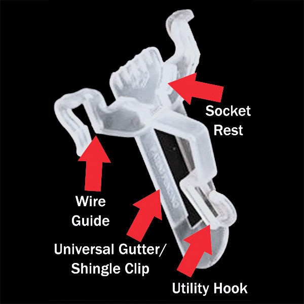 All-In-One Universal Light Clip - For Shingles And Gutters