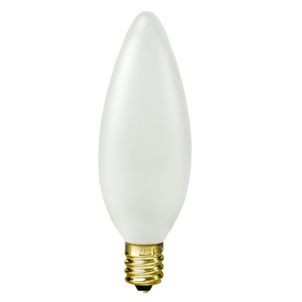 15 Watt - Frost - Straight Tip - Incandescent Chandelier Bulb