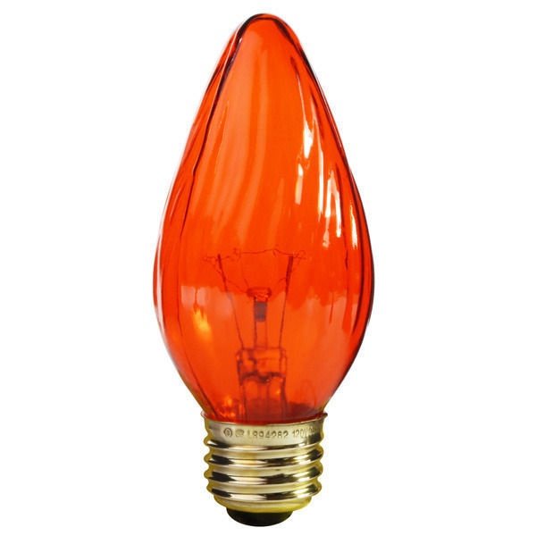 25 Watt - Transparent Amber - Straight Tip - Incandescent Chandelier Bulb - 4.5 In. X 1.7 In