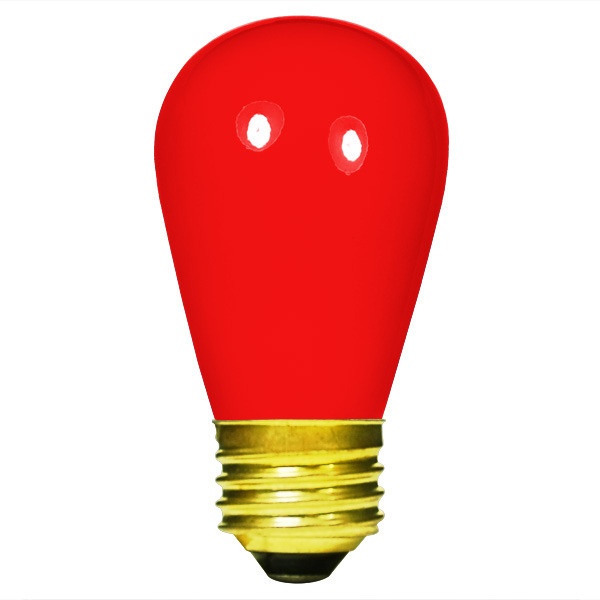 11 Watt - S14 Light Bulb - Opaque Red