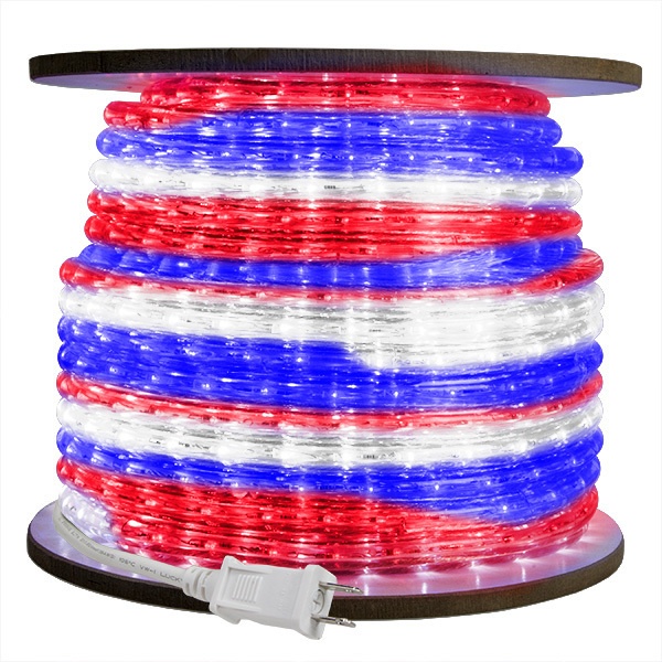 1/2 In. - Incandescent - Red, White, Blue - Rope Light