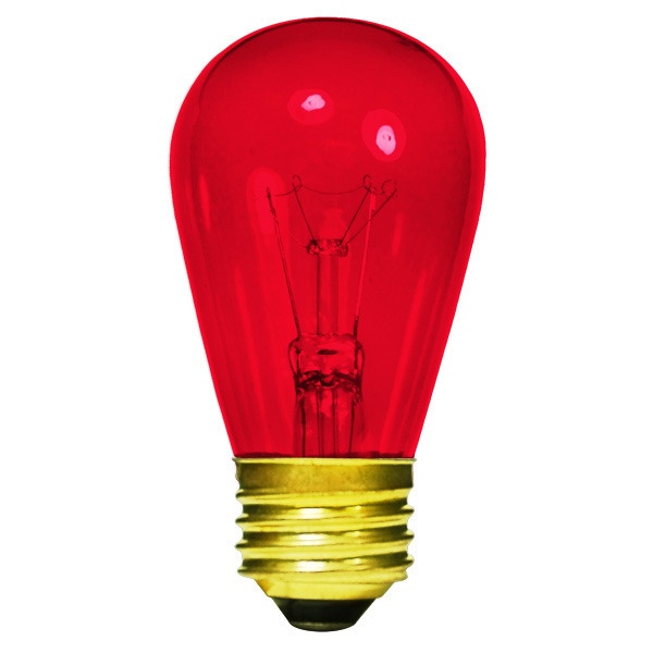 11 Watt - S14 Light Bulb - Transparent Red