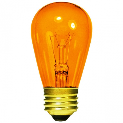11 Watt - S14 Light Bulb - Transparent Amber