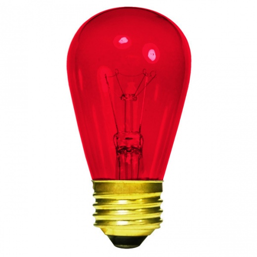 11 Watt - S14 Light Bulb - Transparent Red
