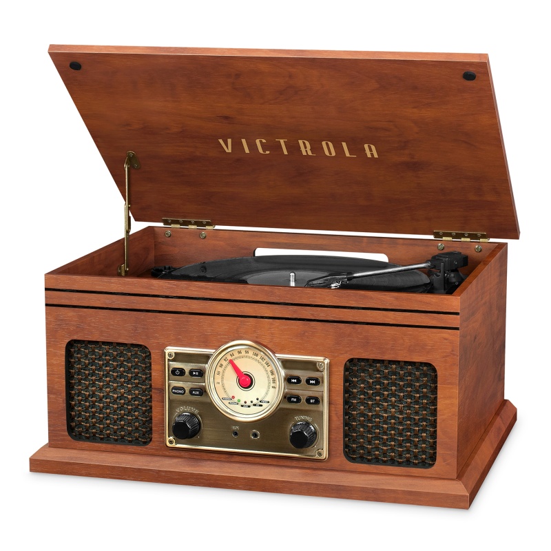 Victrola 4In1 Bt Turntable, Fm, Mahogany