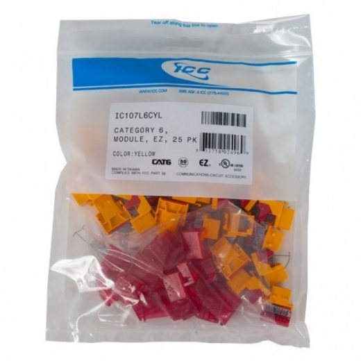 ICC CAT6 Ez 25 Pk Yellow Network Cables