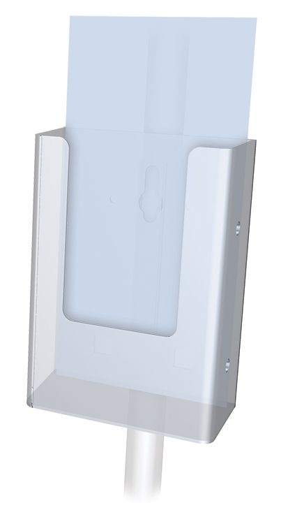 Futura Perfex Pedestal Signframes™, 4" X 1-1/2" Acrylic Snap On Pamphlet Holder/ 1 1/2" Diameter