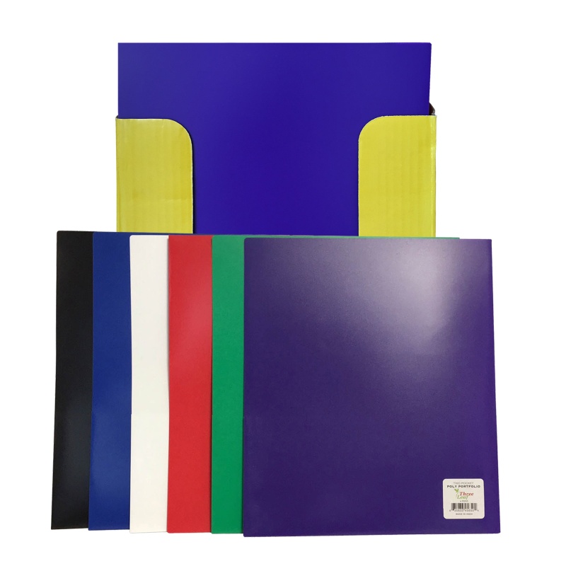 Heavyweight Plastic 2 Pocket Portfolio Folder, Letter Size Poly Folders ...