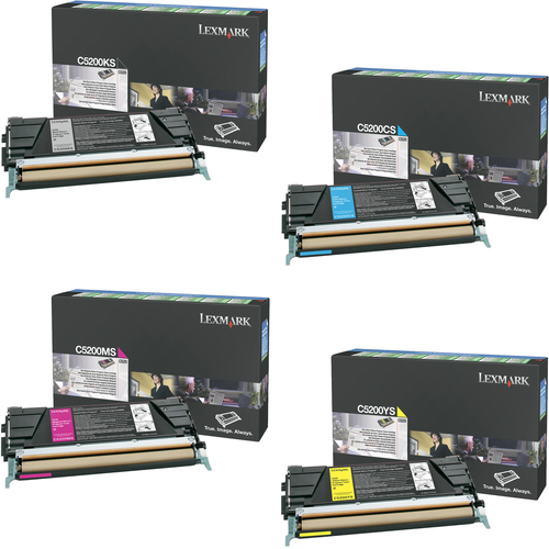 Lexmark Set | C5200cs, C5200ks, C5200ms, C5200ys | Original Lexmark Toner Cartridges – Black, Cyan, Magenta, Yellow