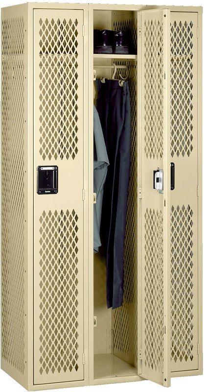Single Tier Ventilated Locker - Three Wide Without Legs (Assembled)