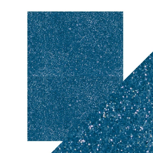 Craft Perfect Glitter Cardstock 8.5X11 5/Pkg-Cobalt Blue