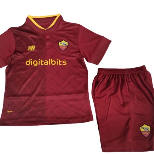 Kids 2022-2023 Roma Home Soccer Kit, Size: 16