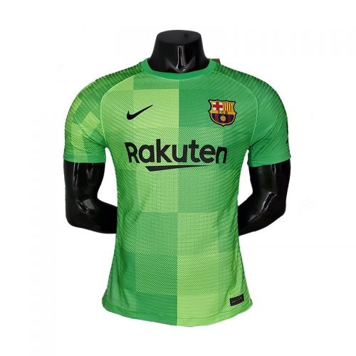 2021-2022 Barcelona Player Version Goalkeeper Green Soccer Jersey, Size: Xl
