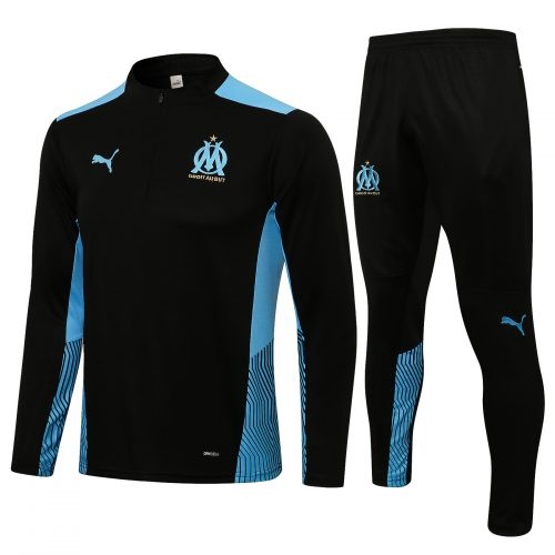 2021-2022 Marseille Training Suit Black, Size: s