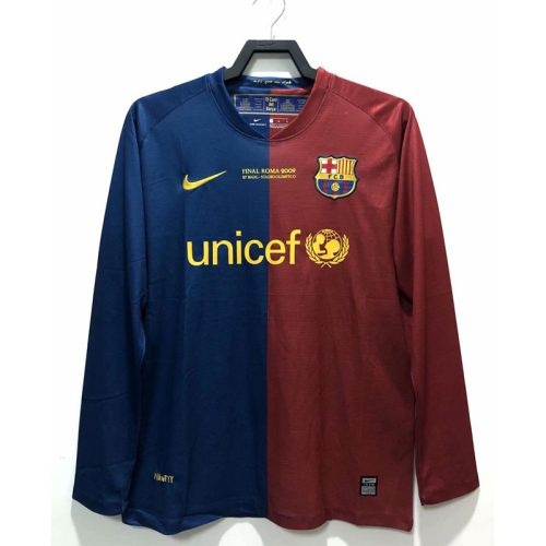 Retro 2008-2009 Barcelona Ucl Final Long Sleeve Soccer Jersey, Size: l