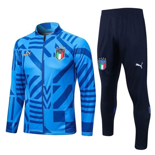 2022-2023 Italy Jacket + Pants Training Suit Blue, Size: l