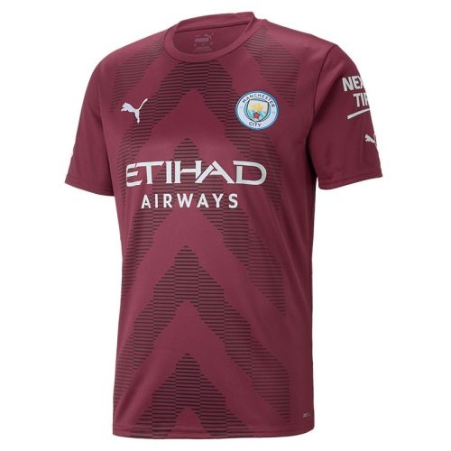 2022-2023 Manchester City Goalkeeper Red Soccer Jersey, Size: m