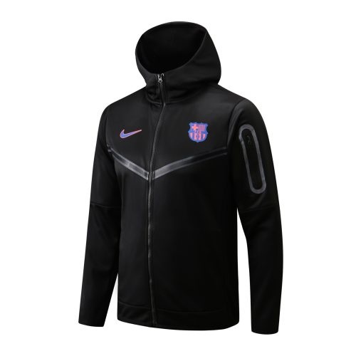 2022-2023 Barcelona Hoodie Jacket + Pants Training Suit Black, Size: Xl