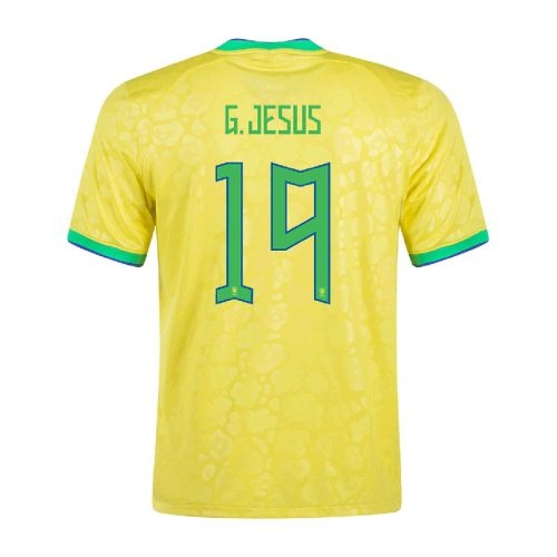 2022 Brazil G.Jesus #19 Home Soccer Jersey, Size: l