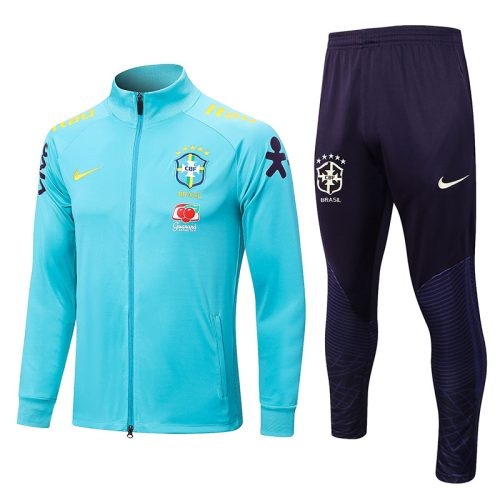2022-2023 Brazil Jacket + Pants Training Suit Light Blue, Size: l