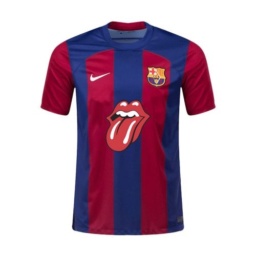 2023-2024 Barcelona Rolling Stones Soccer Jersey, Size: l