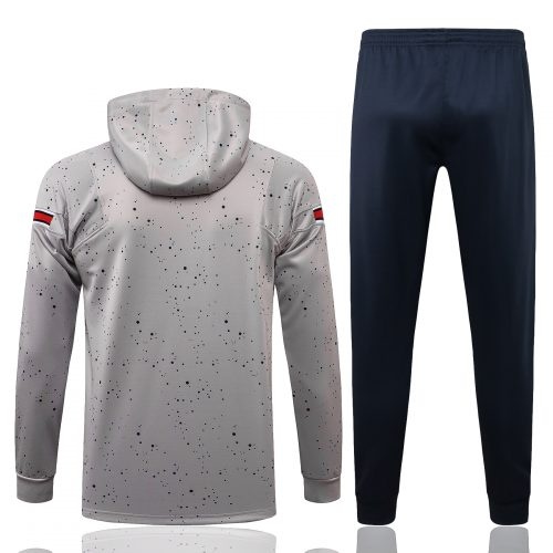 2021-2022 Psg Hoodie Jacket + Pants Training Suit Light Grey, Size: 2Xl