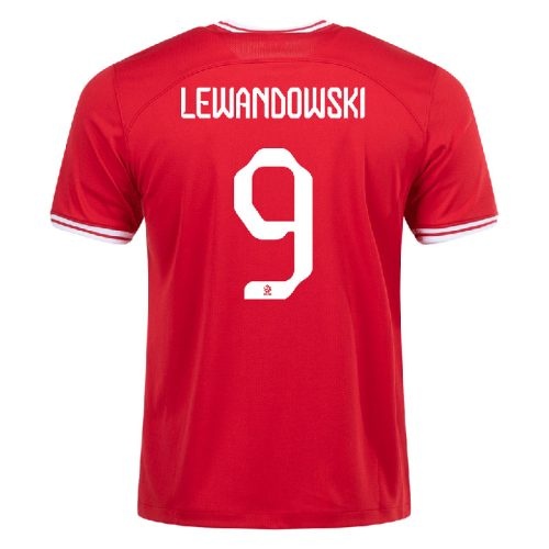 2022 Poland Lewandowski #9 Away Soccer Jersey, Size: 2Xl