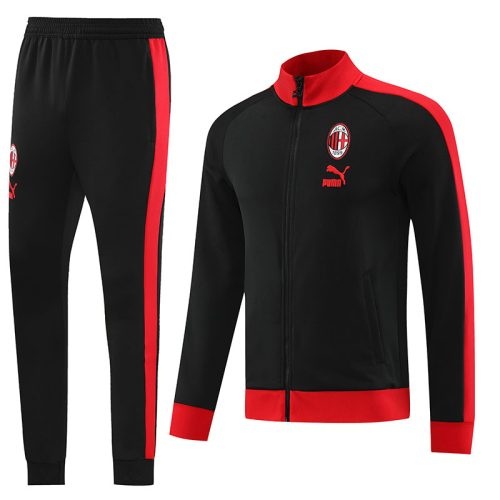 2023-2024 AC Milan Jacket + Pants Training Suit Black