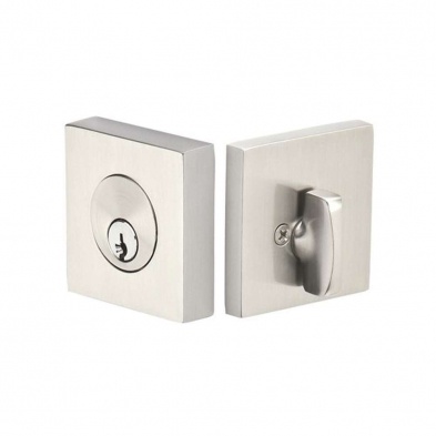 Emtek 8469-19 19 Square Deadbolt Flat Black Single Cylinder