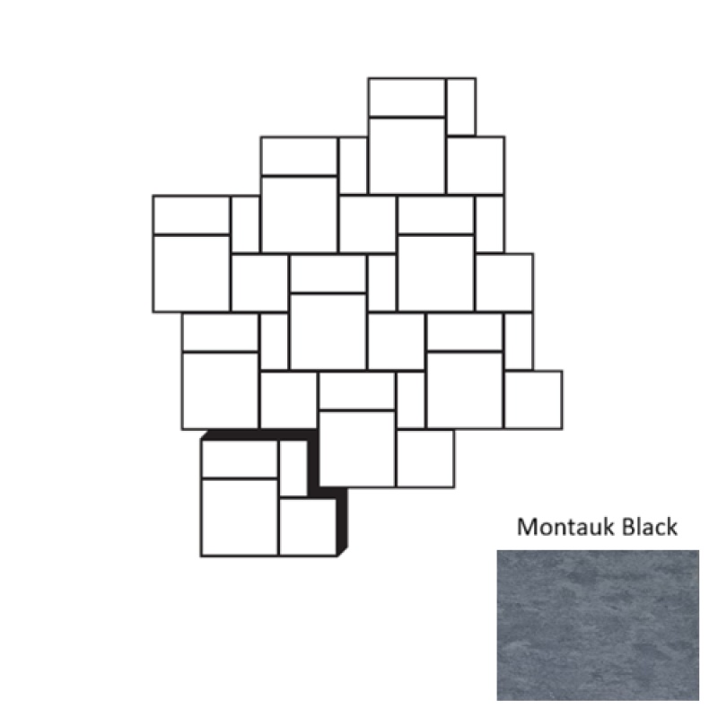 Montauk Black 16 Inch Slate Madara Random Ashlar Pattern - Brushed - Various Sizes