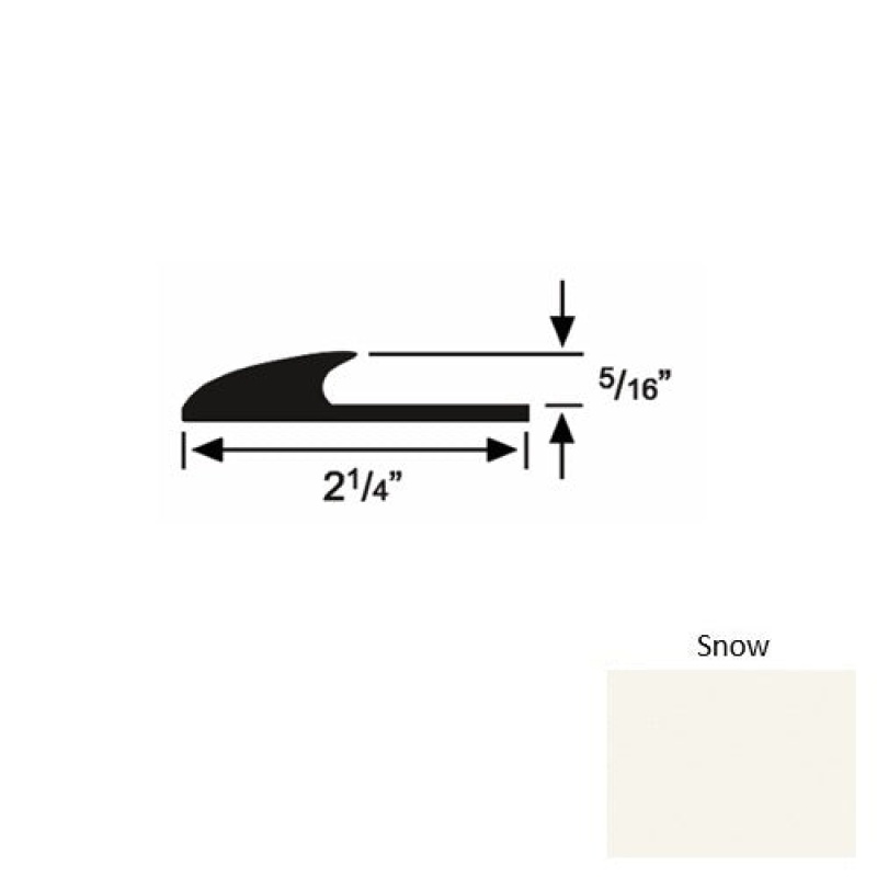 Solid 39 Snow Rubber Glue Down Carpet Edge - 2 1/4" X 9 Ft (108") X 5/16"