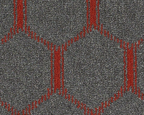 Iconic Ogee Rocket Red Nylon Carpet - Loop