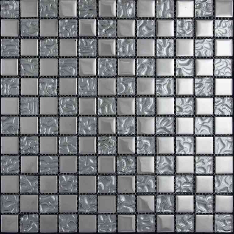 Crystal Springs Reflections Nickel Glass Mosaic - 1" X 1" - Glossy