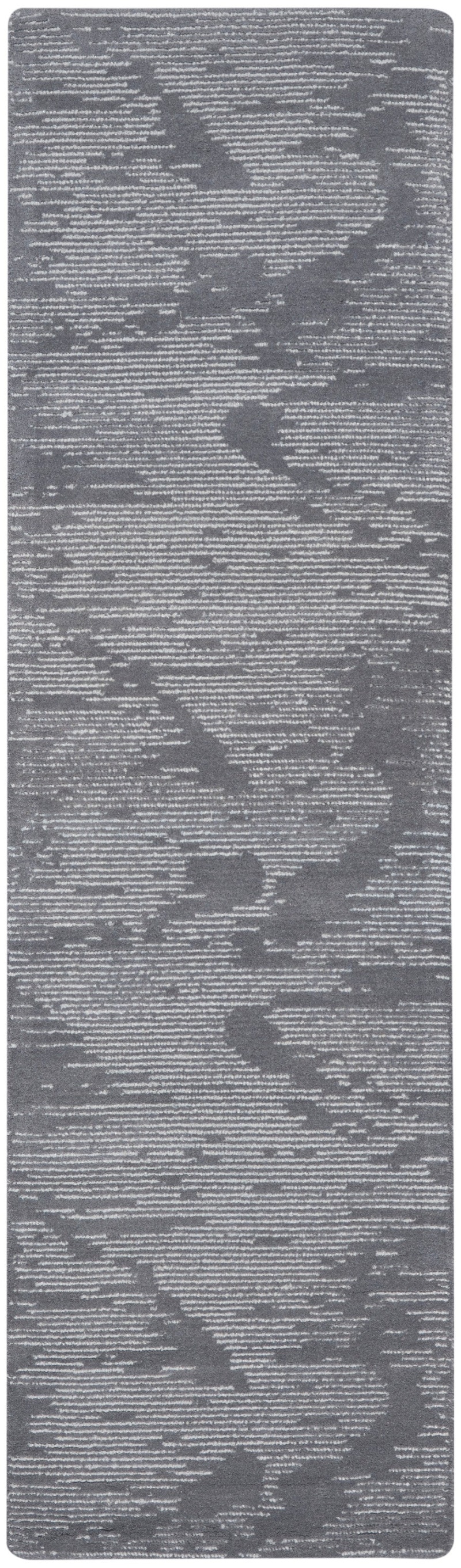 Blue Wool Blend Modern Area Rug Runner