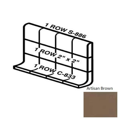 Keystones Unglazed Mosaic Artisan Brown Porcelain Wall Trim - 5" X 12" Built Up Base (Mb5b) - Matte