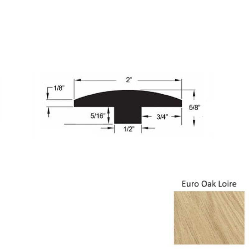 Europa Euro Oak Loire Hardwood Moulding / Trim - 2" X 78" T Molding - Urethane