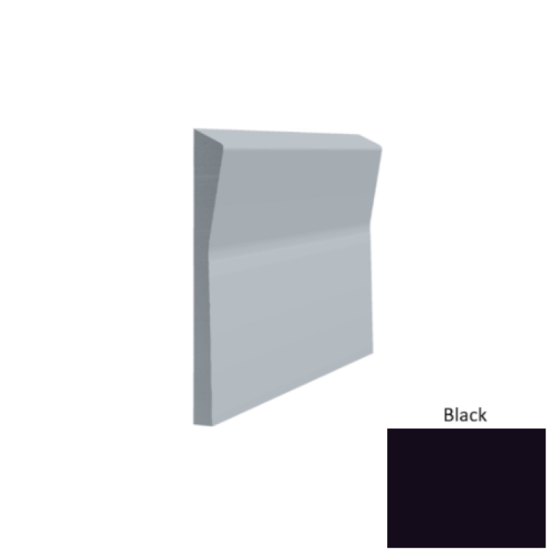 Contours #70 Valiant Black Rubber Profiled Wall Base - Satin - 4 1/2" X 8 Ft