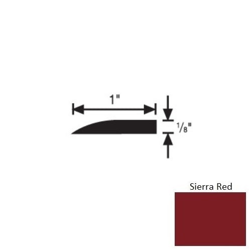 Flextones Sierra Red Vinyl 192A Tile Reducer Strip - 1" X 3 Ft - Thermoplastic