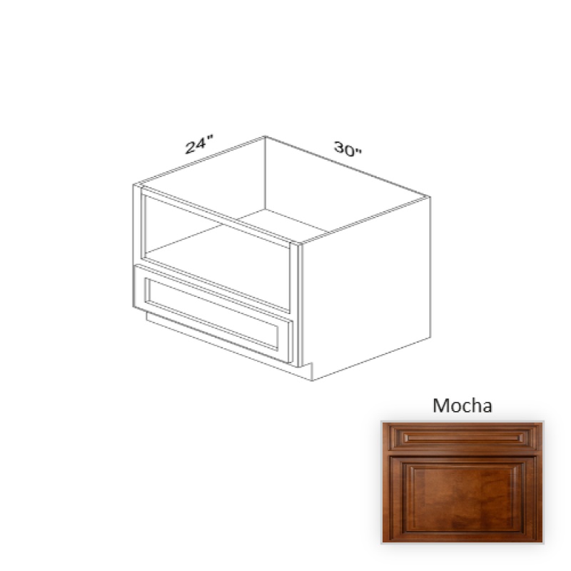 Mocha Wood Kitchen Base Cabinet 30" x 34.5" x 24"