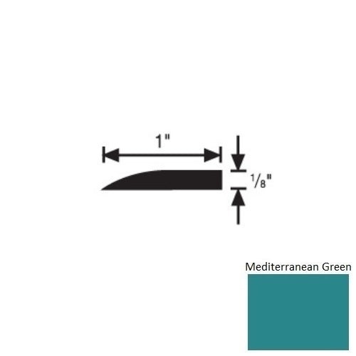 Flextones Mediterranean Green Vinyl 192A Tile Reducer Strip - 1" X 3 Ft - Thermoplastic