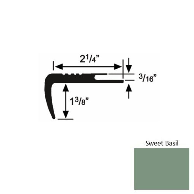 Solid 17 Sweet Basil Rubber Undercut Carpet Nosing (Sq) - 2 1/4" X 9 Ft (108")