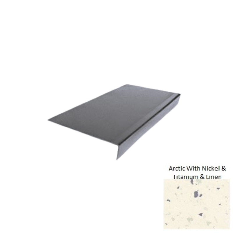 Spextones Arctic With Nickel & Titanium & Linen Type 900 Distinct Designs Rubber - 12 1/2" X 72" Stair Tread - Hammered