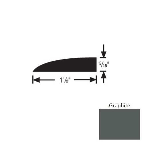 Flextones Graphite Vinyl 177B Carpet Edge Reducer - 1 1/2" X 12 Ft - Thermoplastic