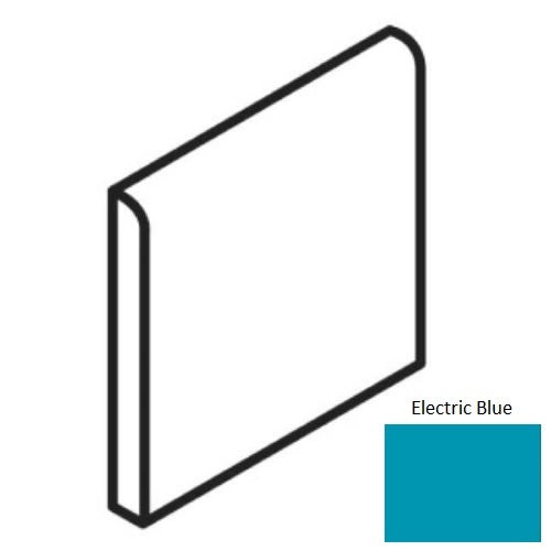 Color Wheel Classic Electric Blue Ceramic Wall Trim - 4 1/4" X 4 1/4" Bullnose - Semi Gloss