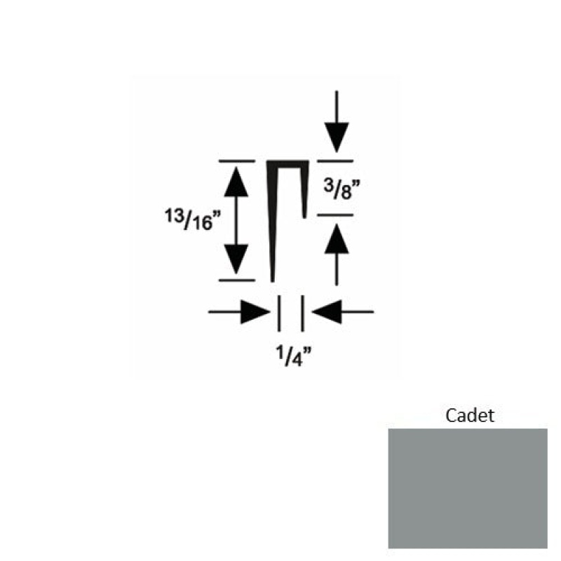 Solid 47 Cadet Rubber Cove Cap Square - 1/4" X 9 Ft (108")